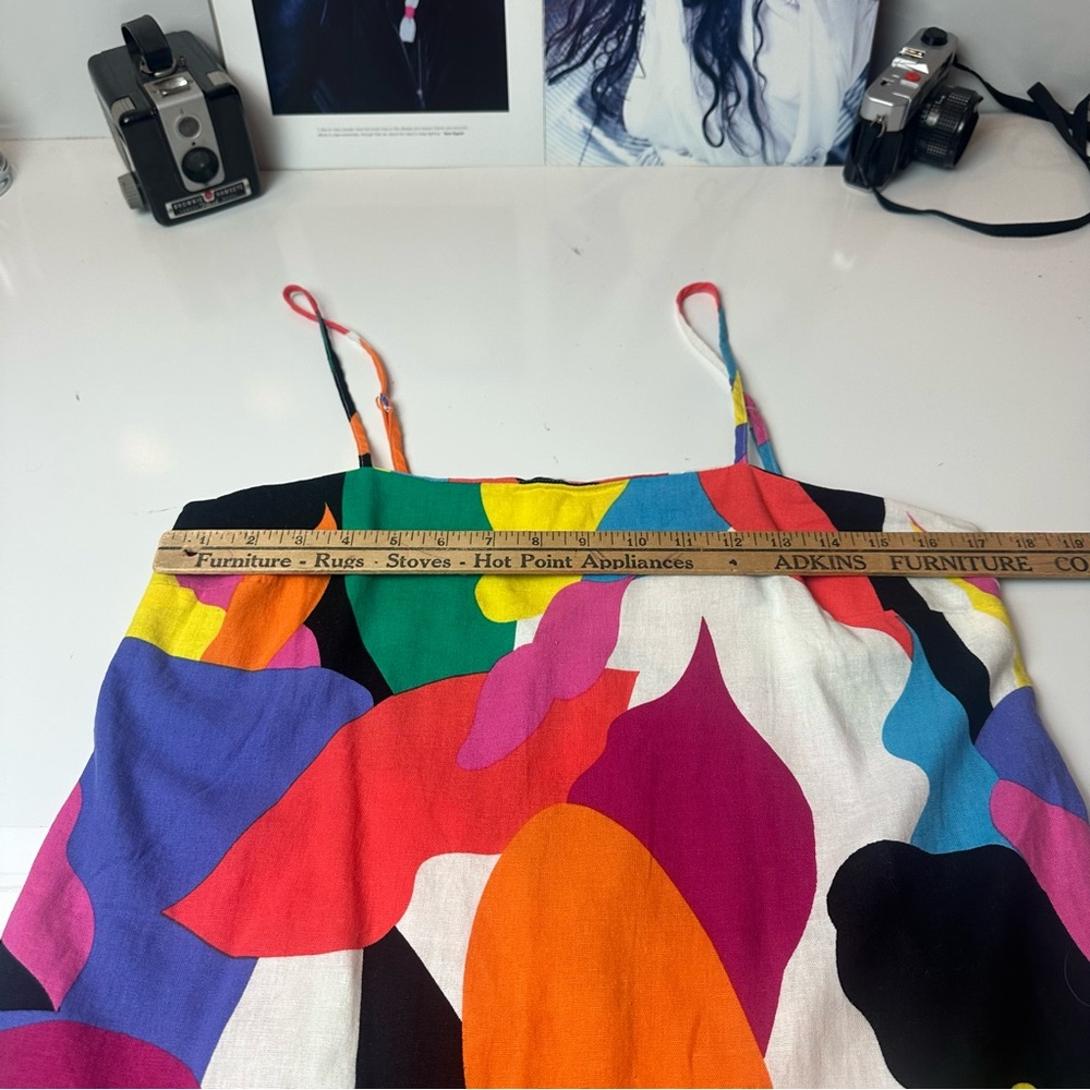 Linen Blend Abstract Art Mini Dress | 55% Linen · Dopamine Summer / Resort Core - Picture 7 of 10